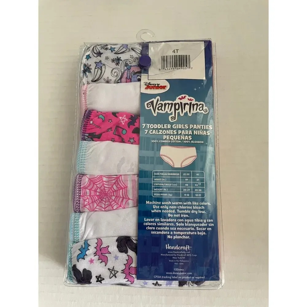Girls Disney Vampirina 7 Pair Panties Underwear Size 4T NEW